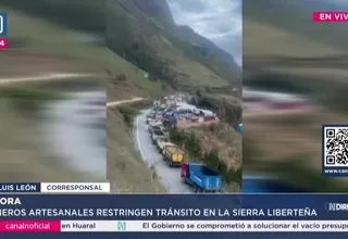 Tránsito restringido en La Libertad por protesta de mineros artesanales