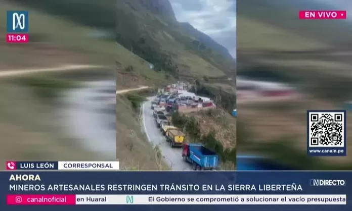 Tránsito restringido en La Libertad por protesta de mineros artesanales ...