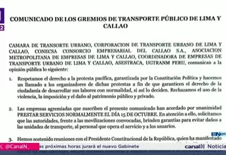 Transportistas de Lima y Callao no acatarán paro