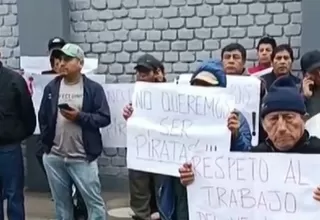 Transportistas de Lima y Callao protestan en los exteriores del MTC