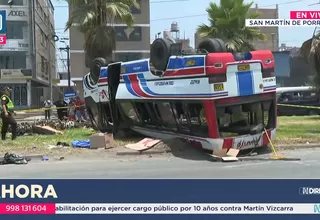 Tres muertos tras volcadura de cúster en San Martín de Porres