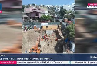 Tres obreros mueren tras caída de placa en obra de San Borja