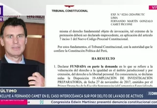 Tribunal Constitucional excluye a Fernando Camet en el caso Interoceánica Sur