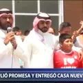 Trujillo: empresario árabe entregó casa a niño que estudiaba bajo poste de luz