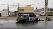 Trujillo: taxi choca contra poste y se incendia - Noticias de triple-choque