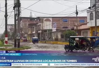 Tumbes: Lluvias dejan 19 viviendas afectadas y calles anegadas en la región