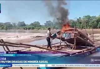 Operativo contra minería ilegal termina con cuatro balsas destruidas en Ucayali
