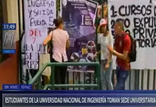 UNI: estudiantes mantienen tomada desde hace una semana sede universitaria 