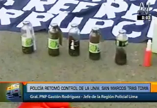 Universidad San Marcos: estudiantes aseguran que bombas molotov no son suyas