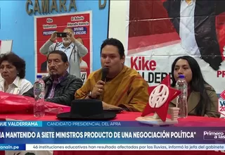 Valderrama atribuye crisis política a fuerzas del Congreso