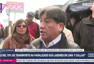 Vargas: Más del 70% de transportistas paralizó en Lima y Callao