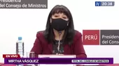 Mirtha Vásquez: "Esperamos llegar al Congreso con un nuevo ministro del Interior, estamos evaluando una terna" - Noticias de mininter