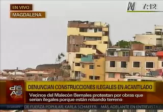 Vecinos denuncian construcciones ilegales en acantilados de Magdalena