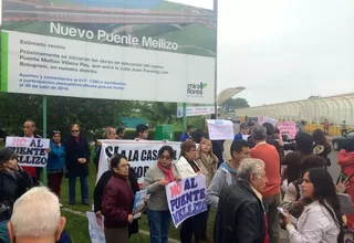 Vecinos de Miraflores protestan por construcción de 'mellizo' del puente Villena 