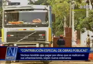 Aprueban ordenanza para que vecinos paguen por obras de la MML