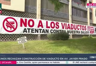 Vecinos protestan por obra de viaductos en Javier Prado
