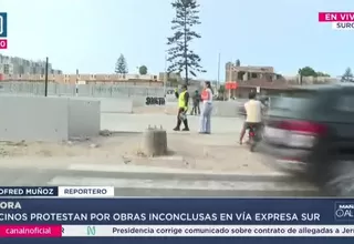 Vecinos protestan por obras inconclusas en la Vía Expresa Sur en Surco