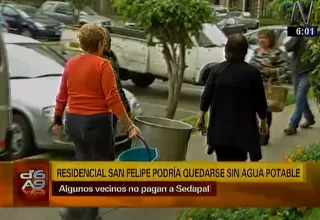 Residencial San Felipe: vecinos se quedarían sin agua por falta de pago