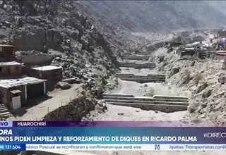 Vecinos de Ricardo Palma alertan sobre falta de mantenimiento de diques ante riesgo de huaicos