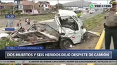 Dos muertos y seis heridos dejó despiste de camión en Mi Perú - Noticias de despiste
