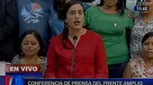 Verónika Mendoza: El rol del Frente Amplio será el de oposición fiscalizadora - Noticias de fiscalizadores