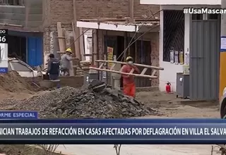 VES: Reanudan obras de reconstrucción en casas afectadas por deflagración de gas