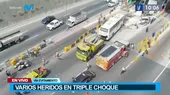 Vía Evitamiento: Triple choque deja cinco heridos en acceso a Línea Amarilla - Noticias de triple-choque