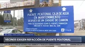 Vía de Evitamiento: Vecinos exigen reparación de puente peatonal Caja de Agua - Noticias de via-evitamiento