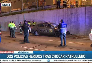 Vía Expresa: Dos policías heridos al chocar su patrullero tras persecución