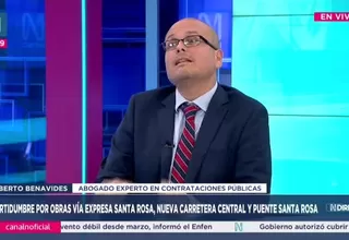 Vía Santa Rosa: Roberto Benavides advierte posibles retrasos por cambio de asistencia técnica