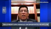 Vicente Zeballos presentó ante la OEA cartas credenciales como representante del Perú - Noticias de vicente-zeballos