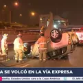 La Victoria: Camioneta qued&oacute; volcada en V&iacute;a Expresa