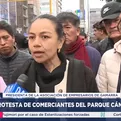 La Victoria: Contin&uacute;a protesta de comerciantes del Parque C&aacute;nepa