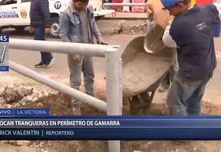 La Victoria: instalan tranqueras en calles de Gamarra