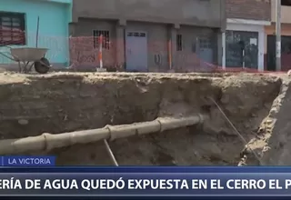 La Victoria: tubería expuesta causa daños en viviendas de cerro El Pino