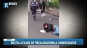 [VIDEO] Brutal ataque de fiscalizadores de Surco a comerciantes - Noticias de ataque
