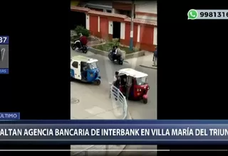 Villa María del Triunfo: Roban agencia bancaria en la avenida Pachacútec