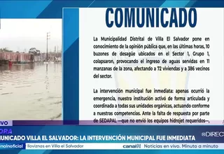 Villa El Salvador: 72 casas afectadas por colapso de desagüe