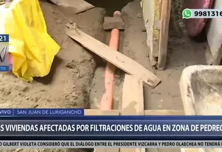 Viviendas resultaron afectadas tras filtraciones de agua en SJL