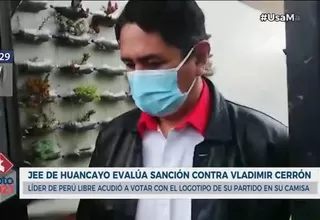 JEE  de Huancayo evalúa sanción contra Cerrón por acudir a local de votación con una camisa con el logo de su partido