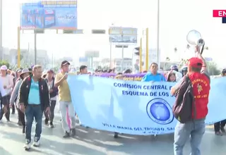 VMT: Protesta por posible paralización de obra de agua y desagüe