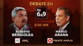 ¿Quién ganó el debate electoral entre Alberto Beingolea y Marco Arana? - Noticias de ppc
