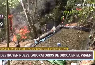 PNP destruyó nueve laboratorios de droga ubicados en el VRAEM