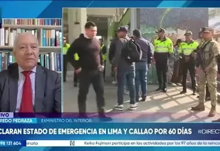 Wilfredo Pedraza cuestiona estado de emergencia en Lima y Callao