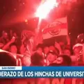 Alianza Lima vs. Universitario: hinchas cremas realizan banderazo en hotel de concentración