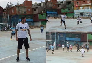 David Beckham llegó a Buenos Aires y jugó con niños en barrio humilde