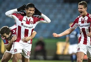 Edison Flores y su gol para el triunfo del Aalborg en la Copa de Dinamarca