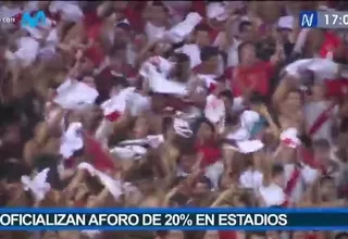 Gobierno dispone aforo de 20 % de público para estadios deportivos