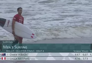 Lucca Mesinas se despidió de Tokio 2020 y el surf termina su participación