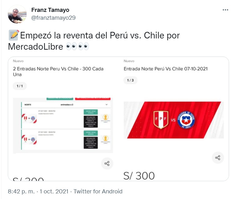 Peru Vs Chile Se Agotaron Las Entradas Para El Encuentro Y Son Revendidas En Internet Canal N